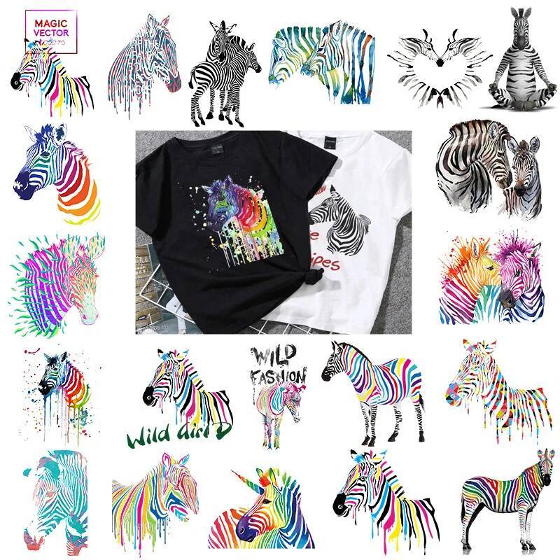 3D Printing Vinyl - Parches de animales de zebras de