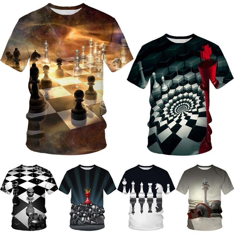 3D Printing Chess - Camiseta con estampado 3D de ajedrez