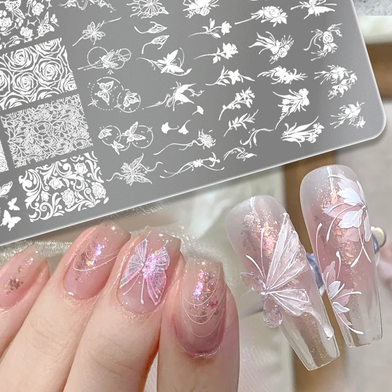 3D Printing Templates Free - BORN PRETTY Hojas Flor Nail Art