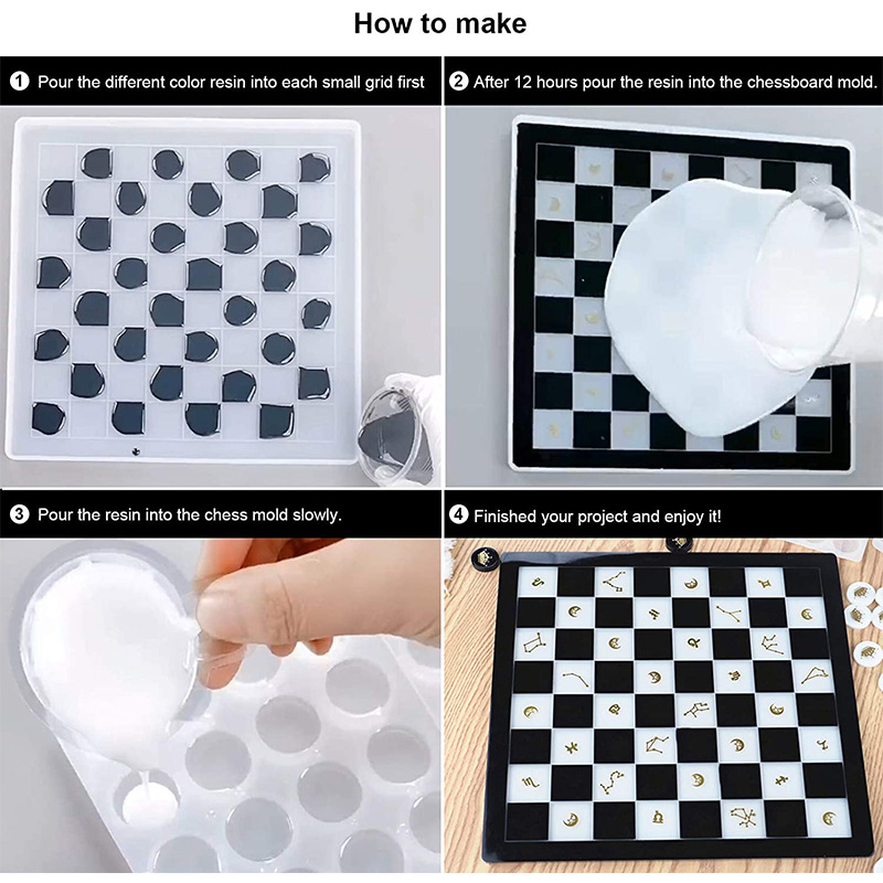 Molde de resina epoxi de crist - 3D Printing Chess reseña y precio