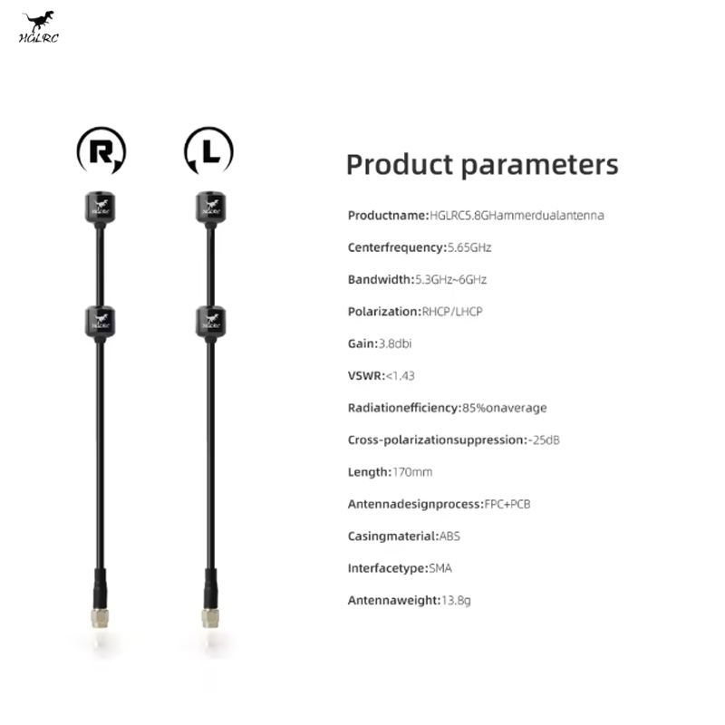 HGLRC 5.8G Hammer Antena Dual  - 3D Printing Drone reseña y precio